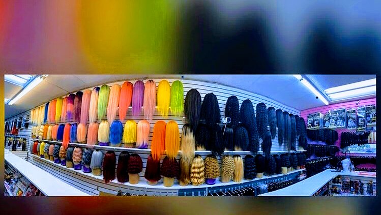Interior view of a beauty supply shop.